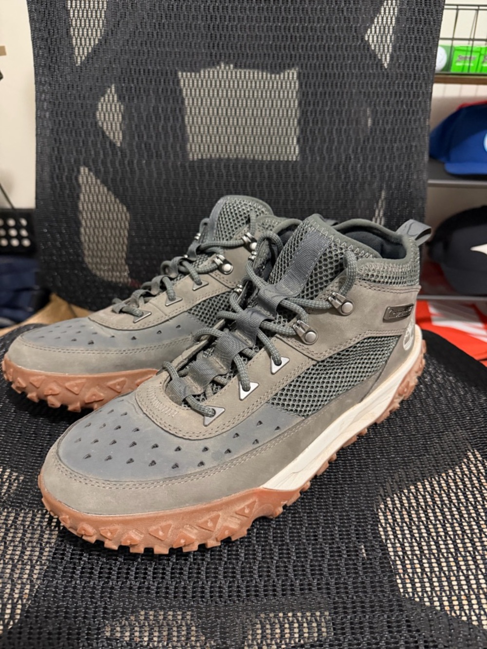 Timberland Gray and Brown Rugged Trail Boots